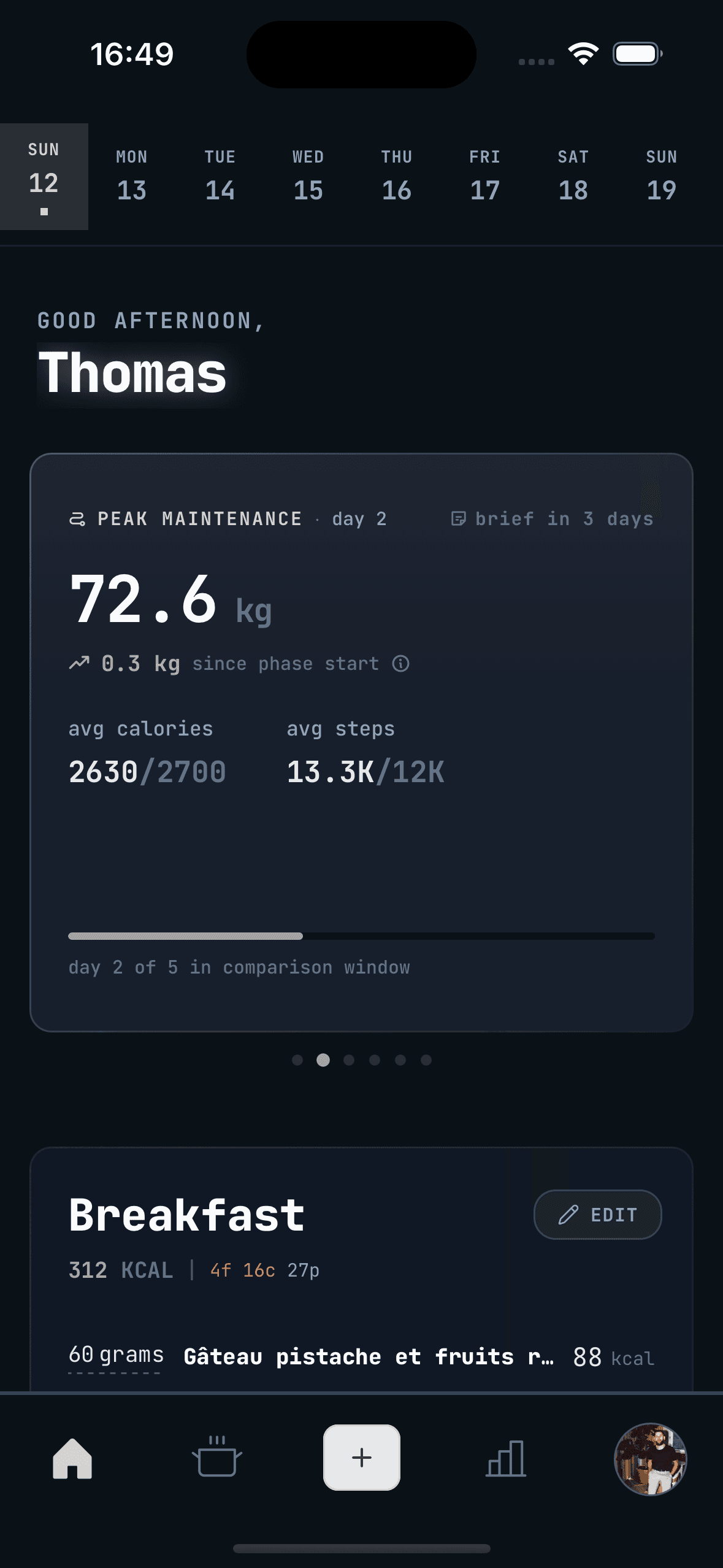 WhispCal autopilot mode automatically adjusting calorie targets